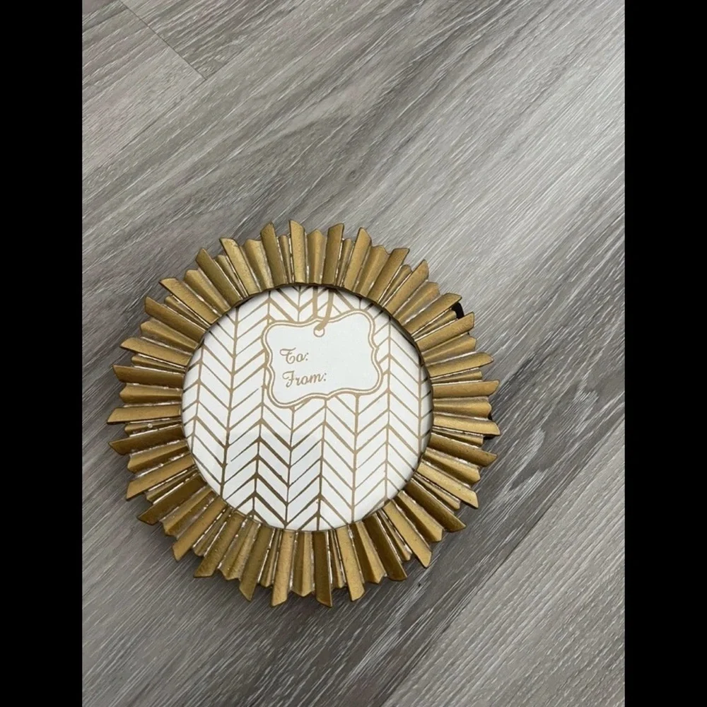 Set of 2 Gold Sunburst Small Wall Decor Picture Frames